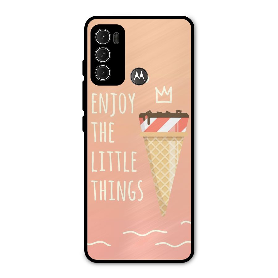 Enjoy the Little Things Metal Back Case for Moto G60
