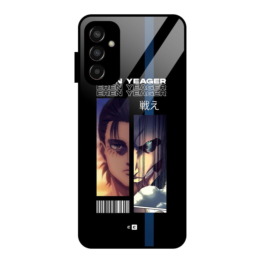 Eren Yeager Angry Glass Back Case for Galaxy F13
