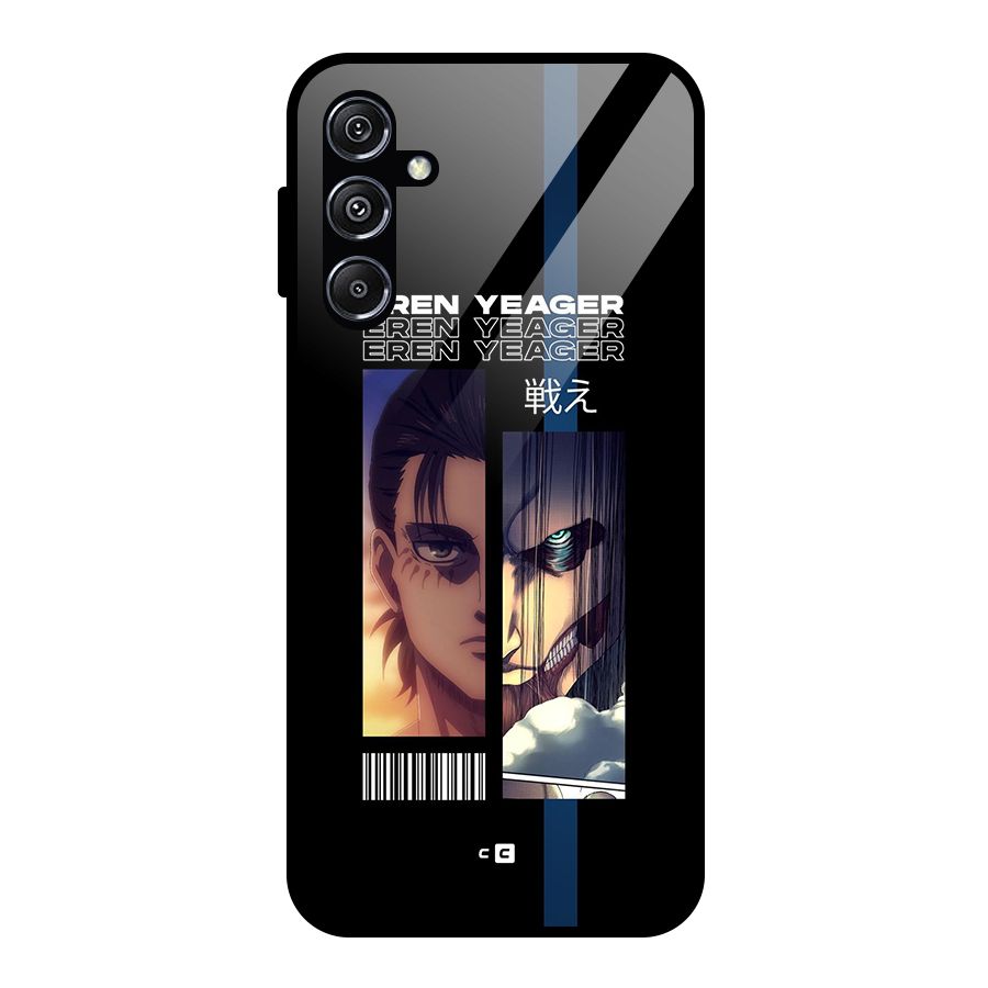 Eren Yeager Angry Glass Back Case for Galaxy M34 5G