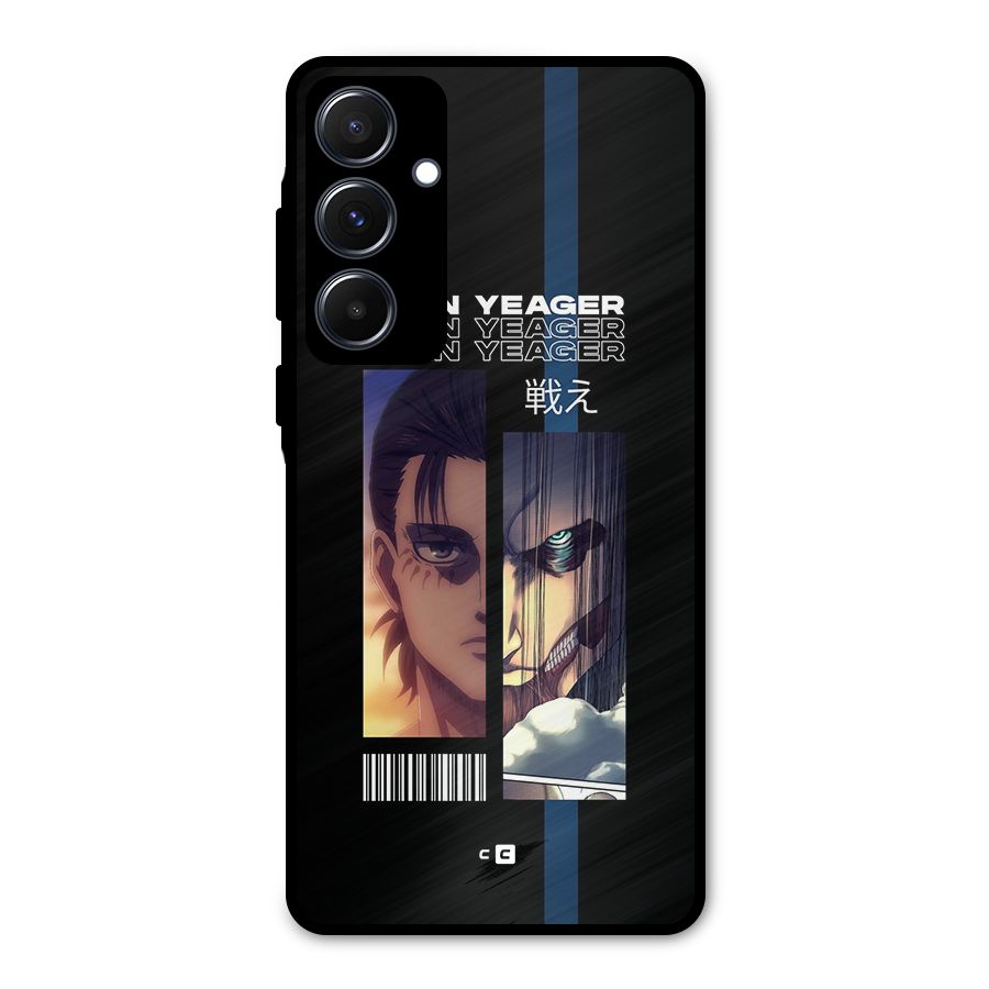 Eren Yeager Angry Metal Back Case for Galaxy A55