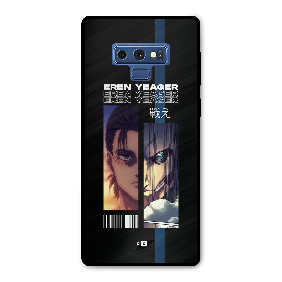 Eren Yeager Angry Metal Back Case for Galaxy Note 9