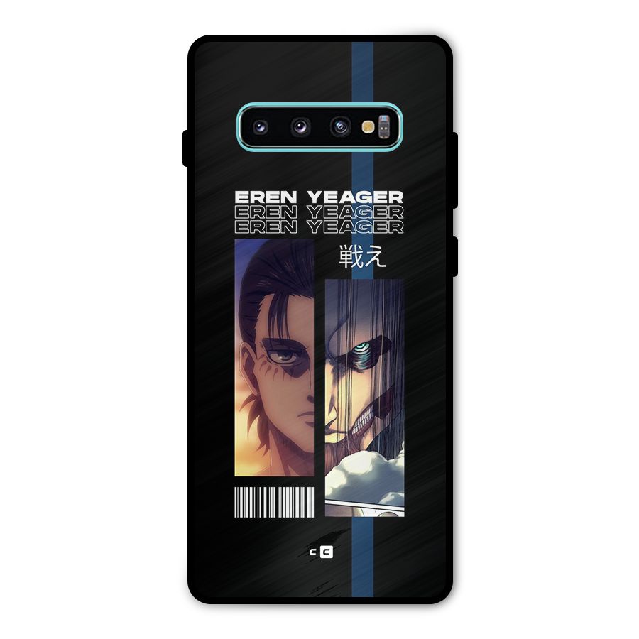 Eren Yeager Angry Metal Back Case for Galaxy S10 Plus