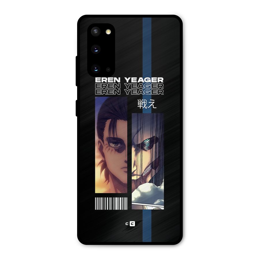 Eren Yeager Angry Metal Back Case for Galaxy S20