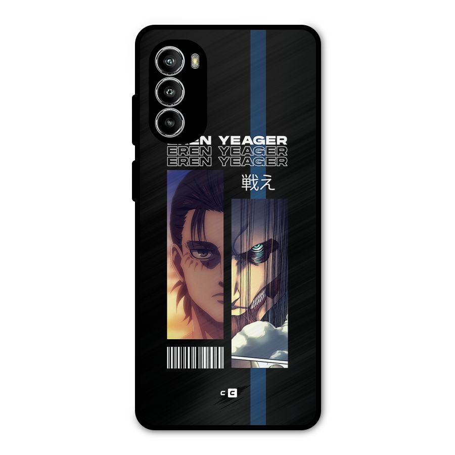 Eren Yeager Angry Metal Back Case for Moto G52