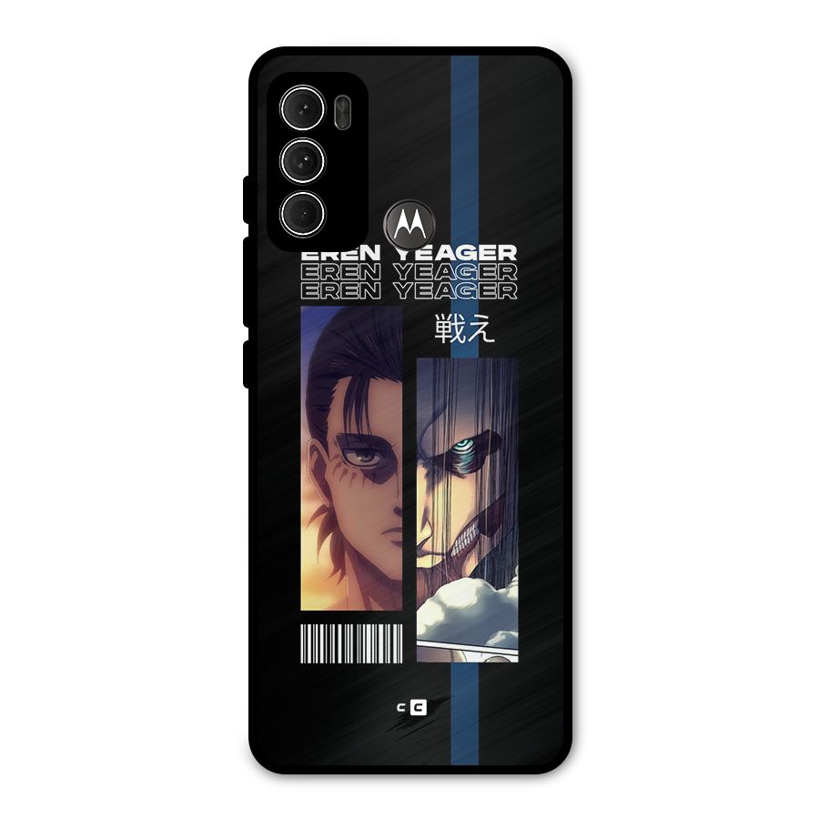 Eren Yeager Angry Metal Back Case for Moto G60