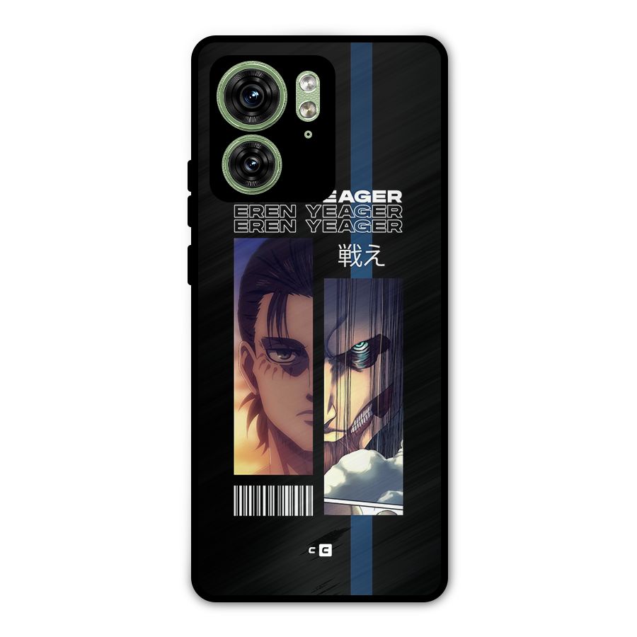 Eren Yeager Angry Metal Back Case for Motorola Edge 40 5G