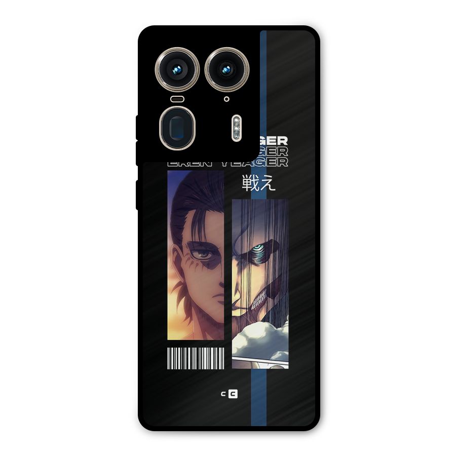 Eren Yeager Angry Metal Back Case for Motorola Edge 50 Ultra