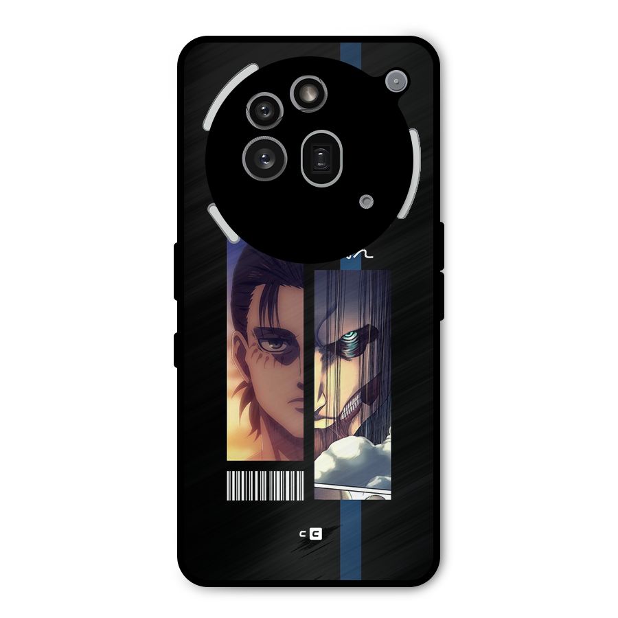 Eren Yeager Angry Metal Back Case for Nothing Phone 3a Pro