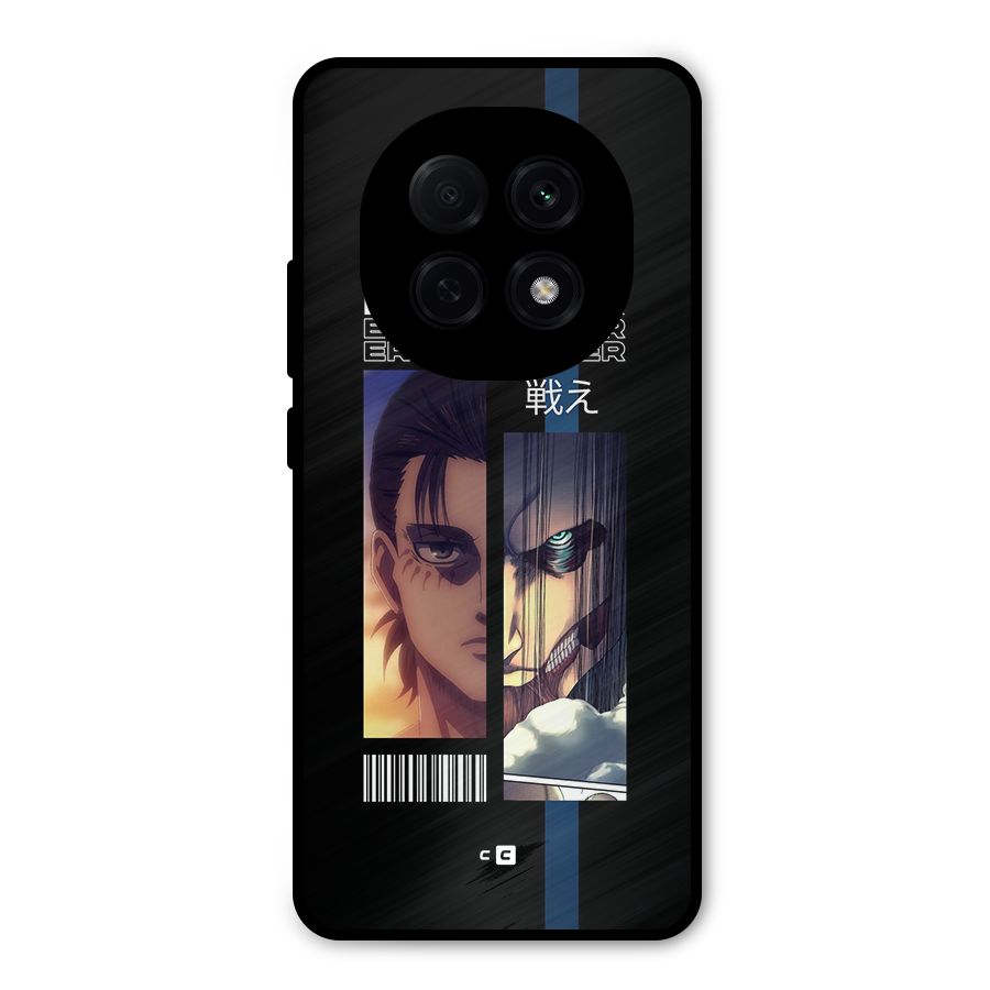 Eren Yeager Angry Metal Back Case for Oppo F29 Pro