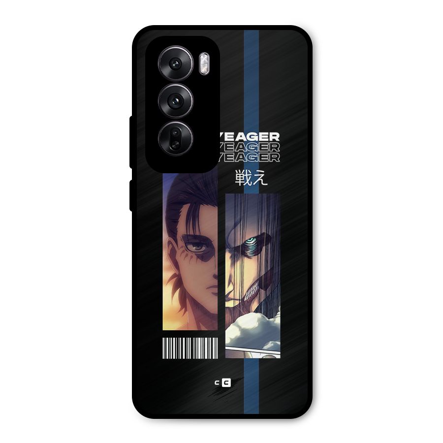 Eren Yeager Angry Metal Back Case for Oppo Reno12