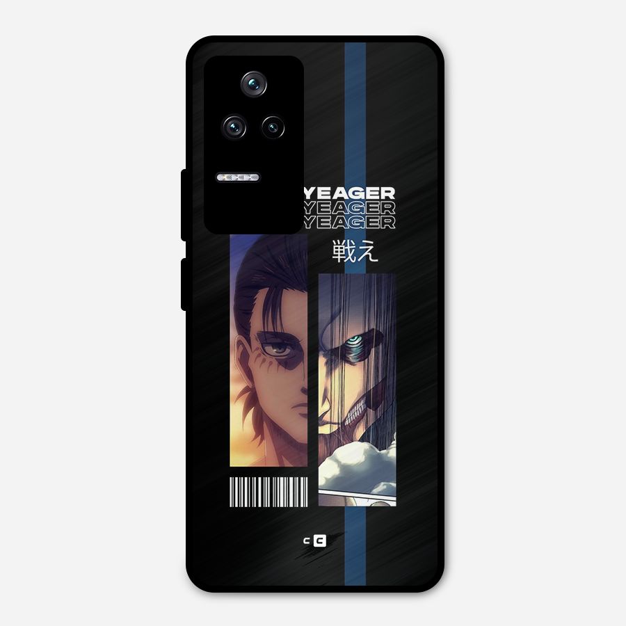 Eren Yeager Angry Metal Back Case for Poco F4 5G