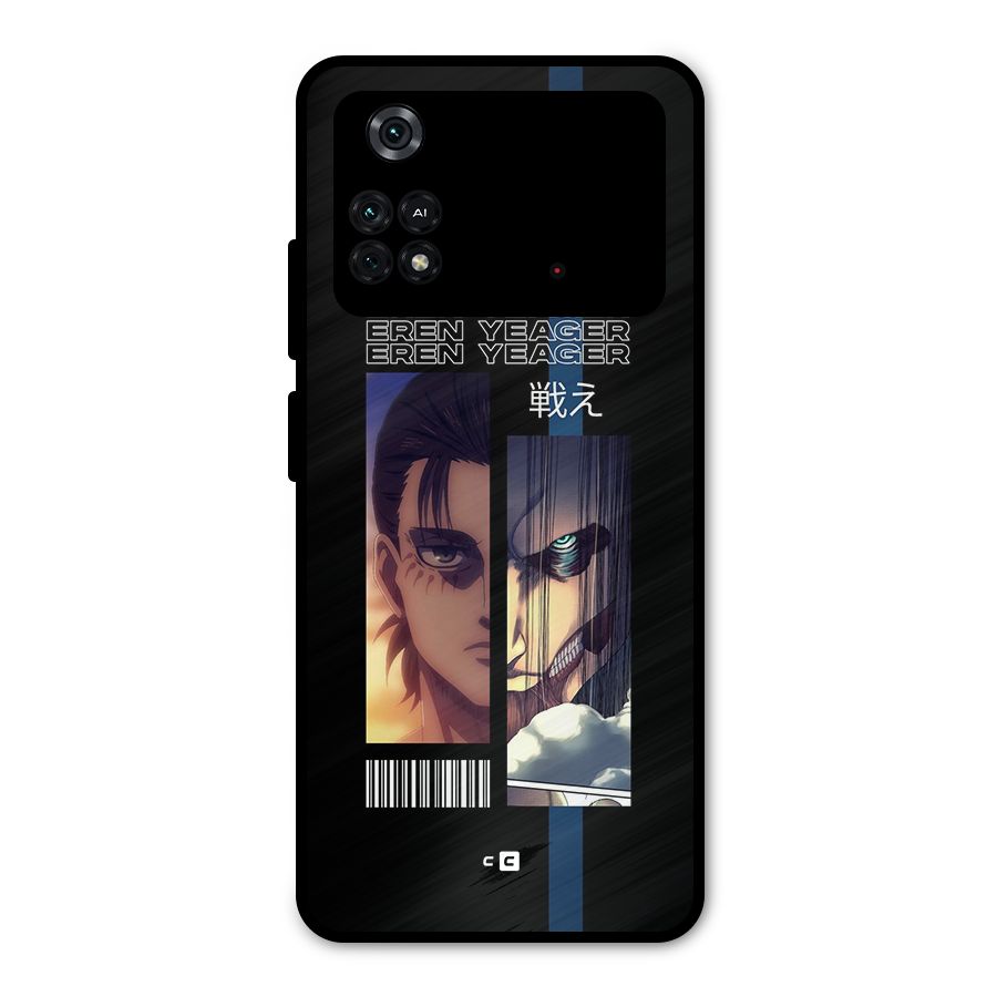 Eren Yeager Angry Metal Back Case for Poco M4 Pro 4G