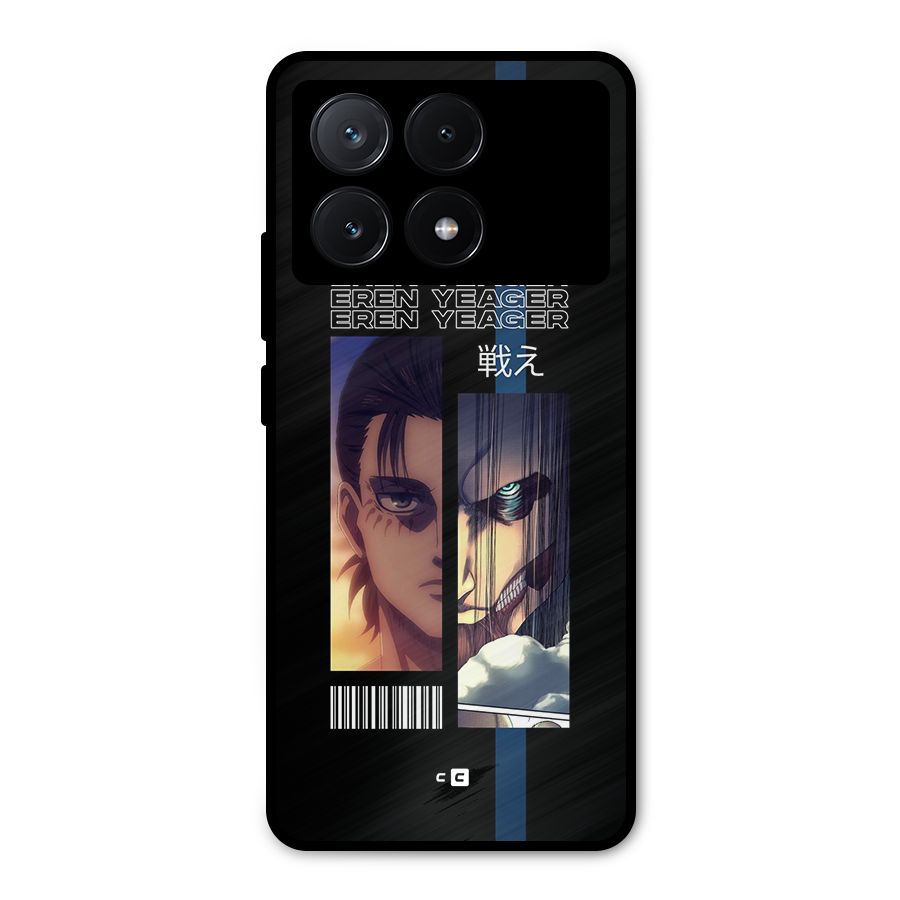 Eren Yeager Angry Metal Back Case for Poco X6 Pro
