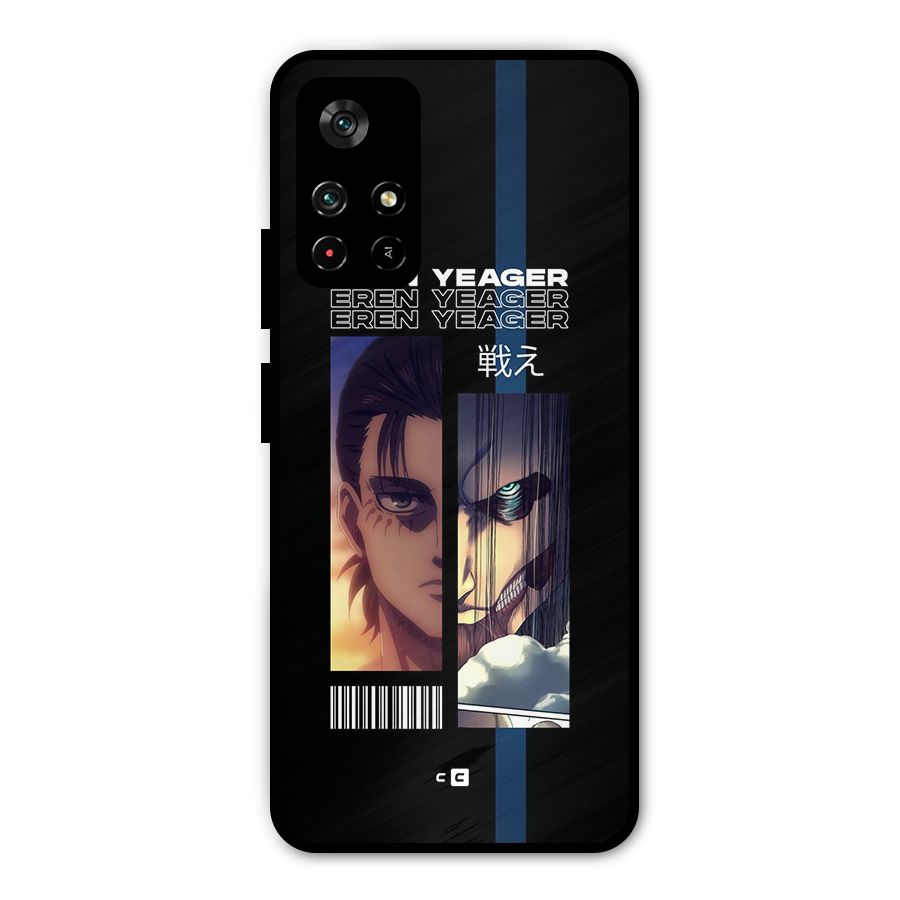 Eren Yeager Angry Metal Back Case for Redmi Note 11T 5G