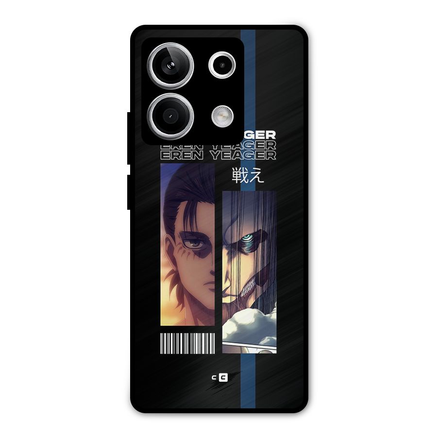 Eren Yeager Angry Metal Back Case for Redmi Note 13 5G