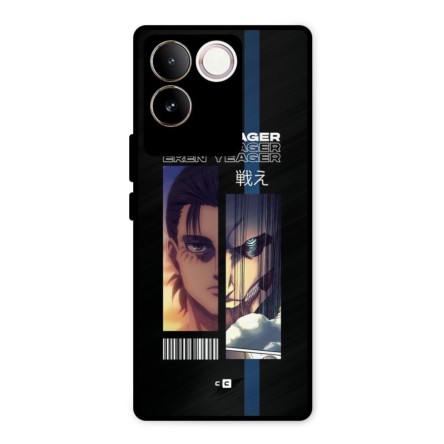 Eren Yeager Angry Metal Back Case for Vivo T2 Pro