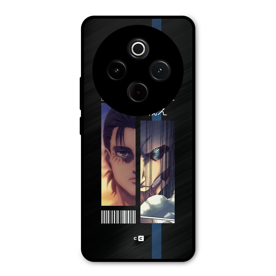Eren Yeager Angry Metal Back Case for Vivo T4