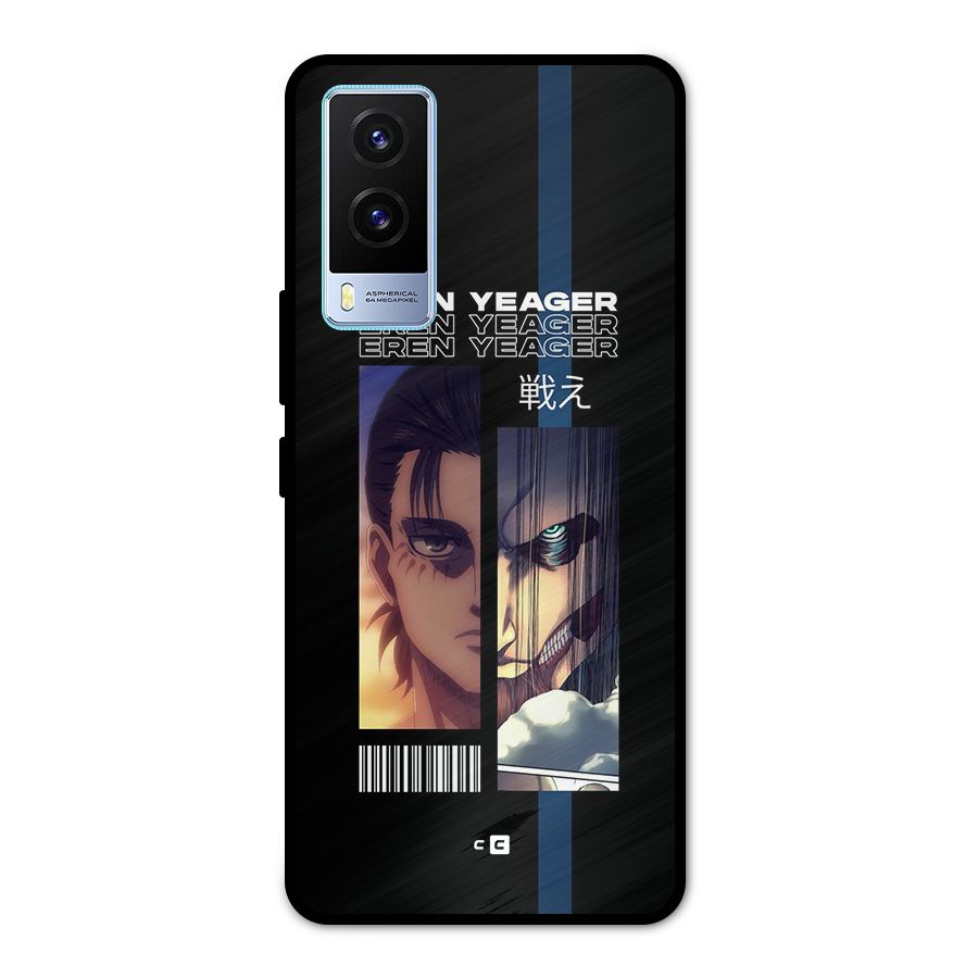 Eren Yeager Angry Metal Back Case for Vivo V21e 5G