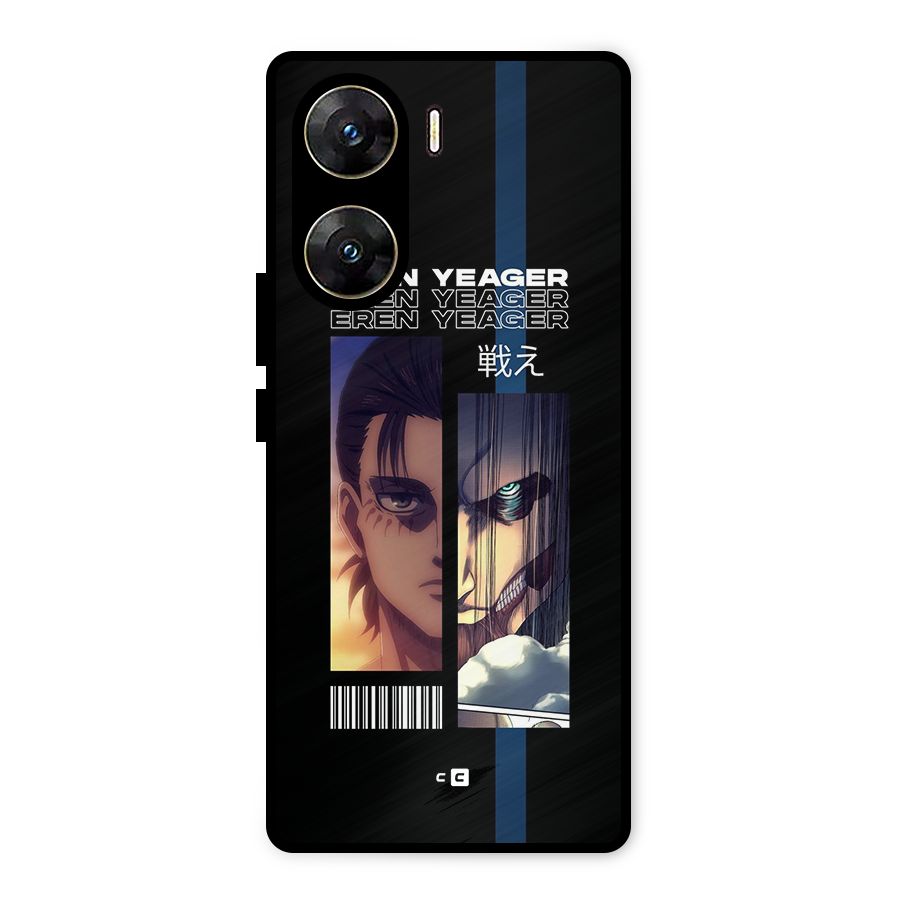 Eren Yeager Angry Metal Back Case for Vivo V29e