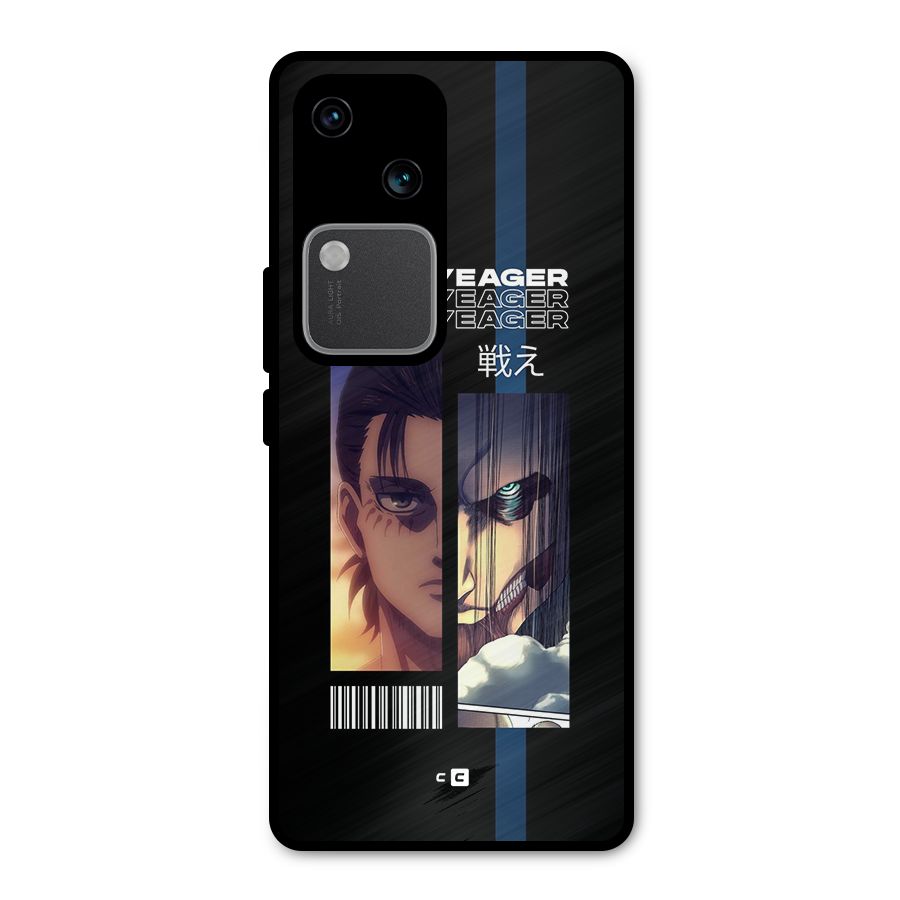 Eren Yeager Angry Metal Back Case for Vivo V30