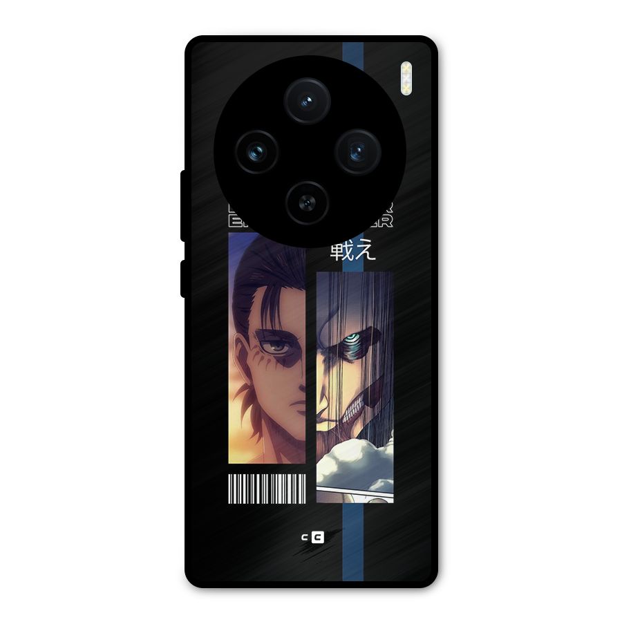Eren Yeager Angry Metal Back Case for Vivo X100