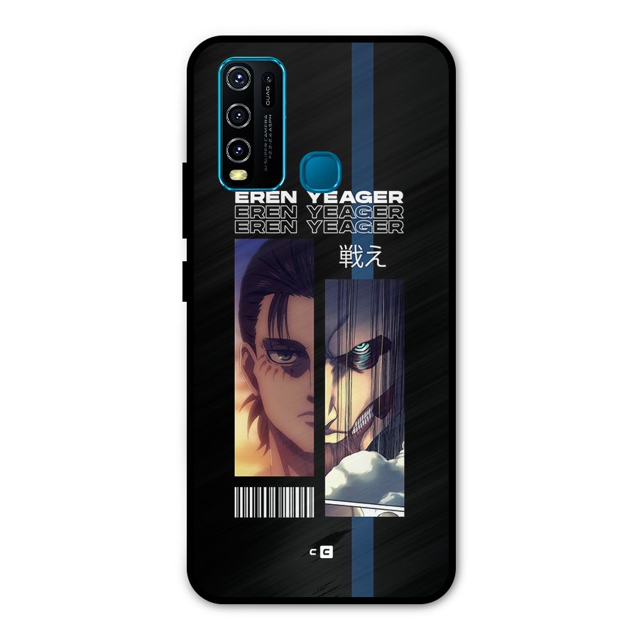 Eren Yeager Angry Metal Back Case for Vivo Y30