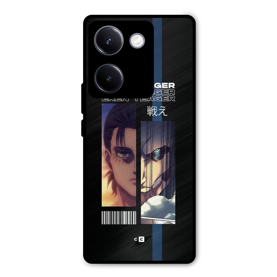 Eren Yeager Angry Metal Back Case for Vivo Y300 Plus
