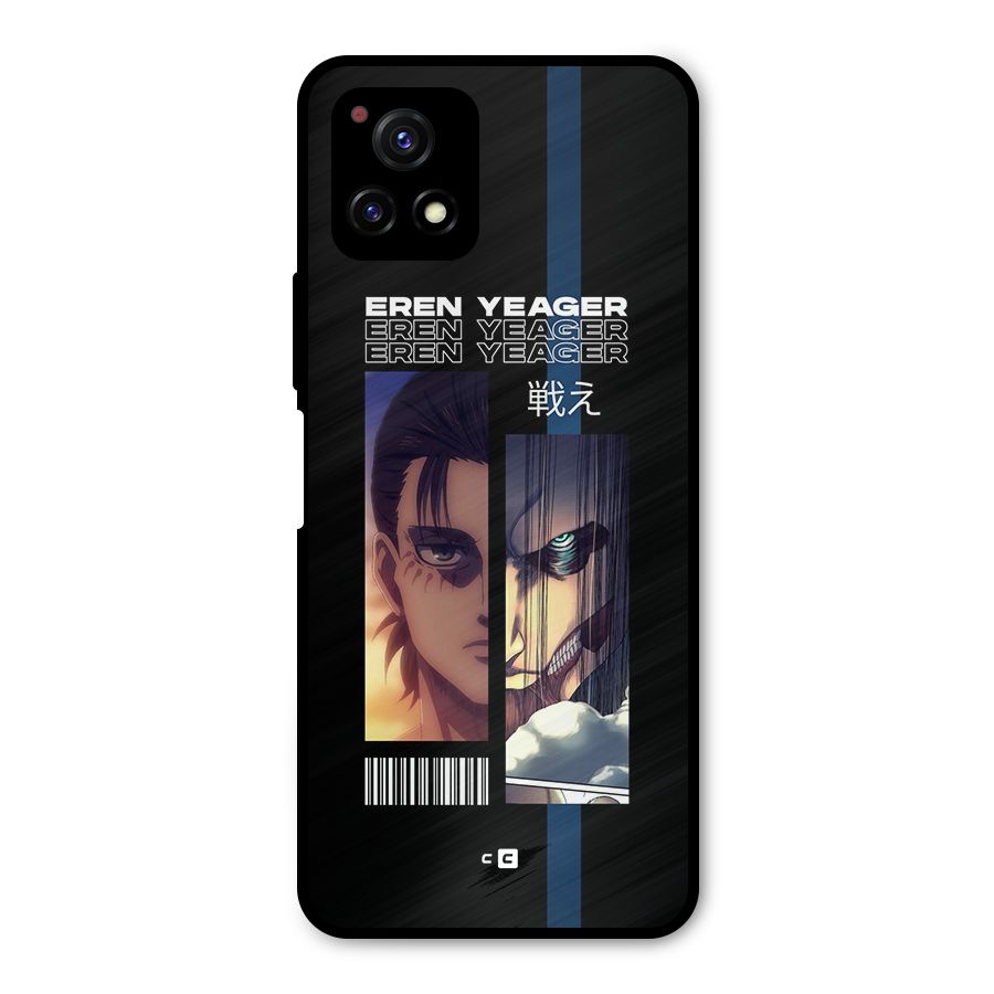 Eren Yeager Angry Metal Back Case for Vivo Y72 5G