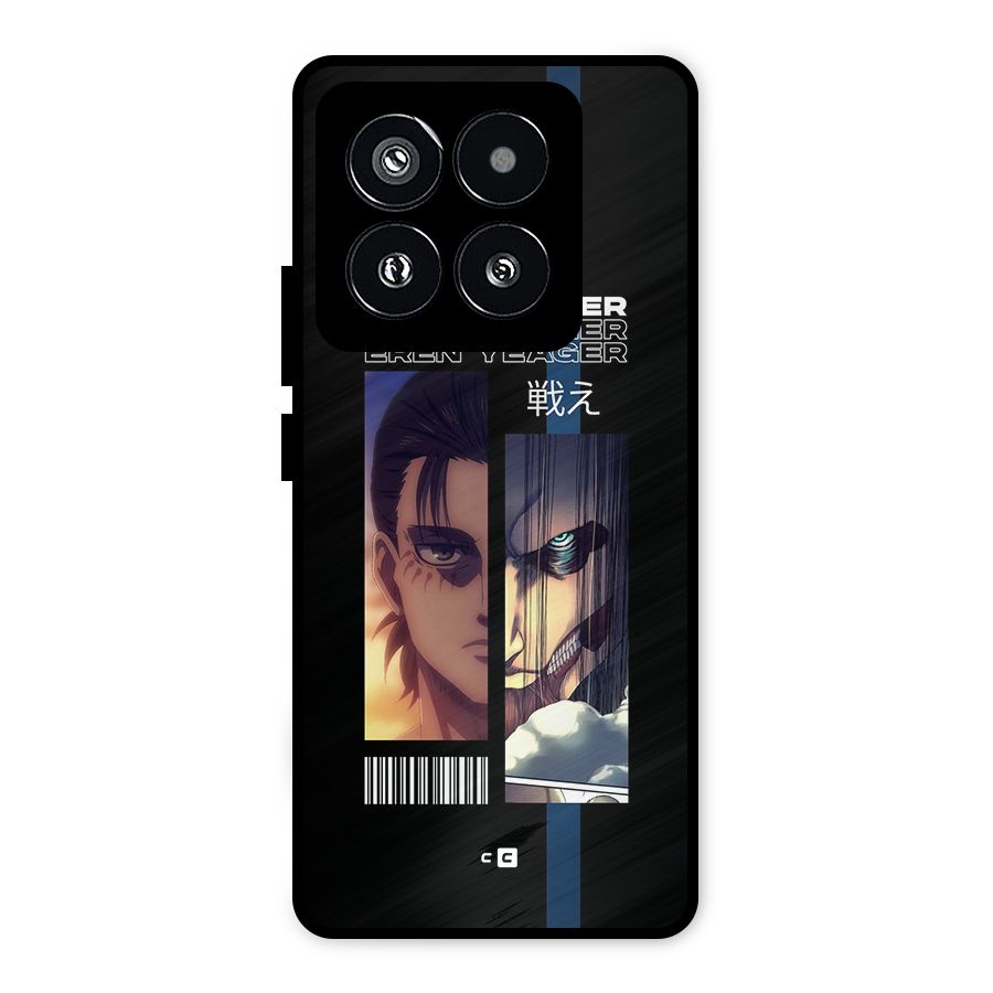 Eren Yeager Angry Metal Back Case for Xiaomi 14 Pro