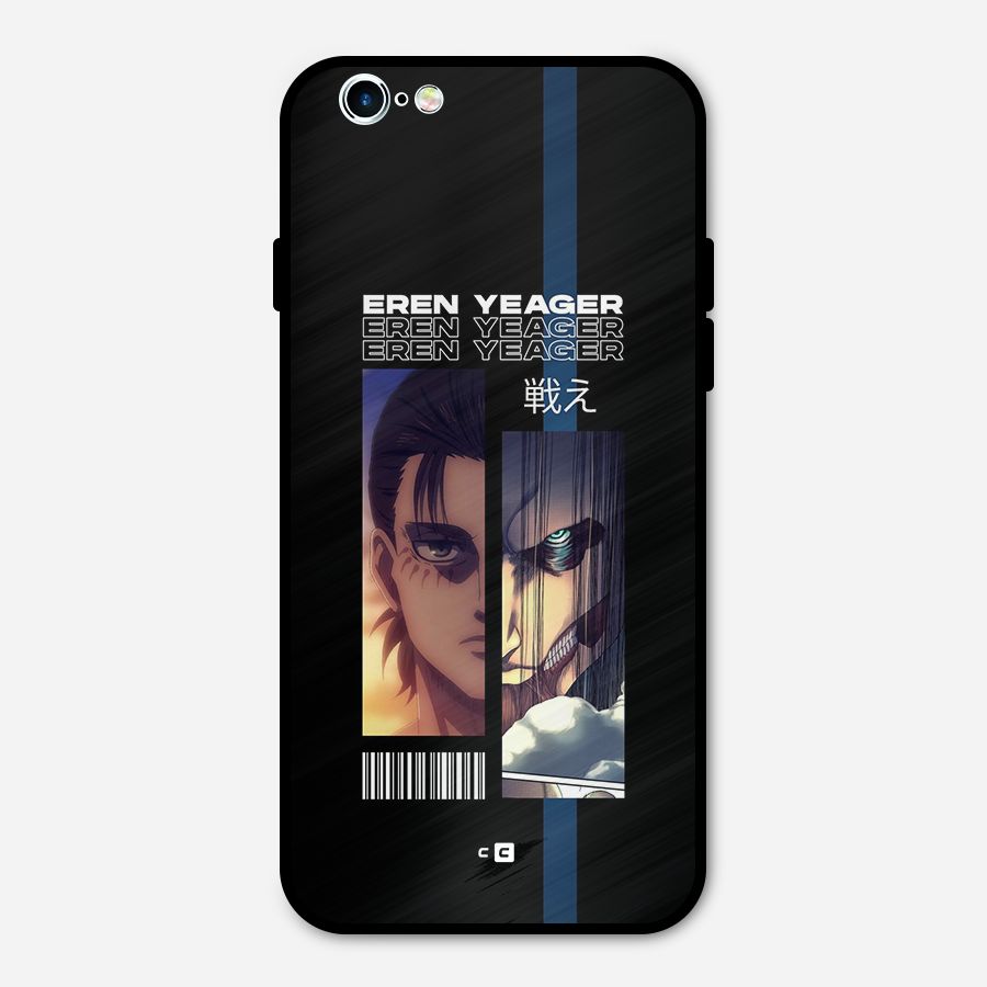Eren Yeager Angry Metal Back Case for iPhone 6 6s