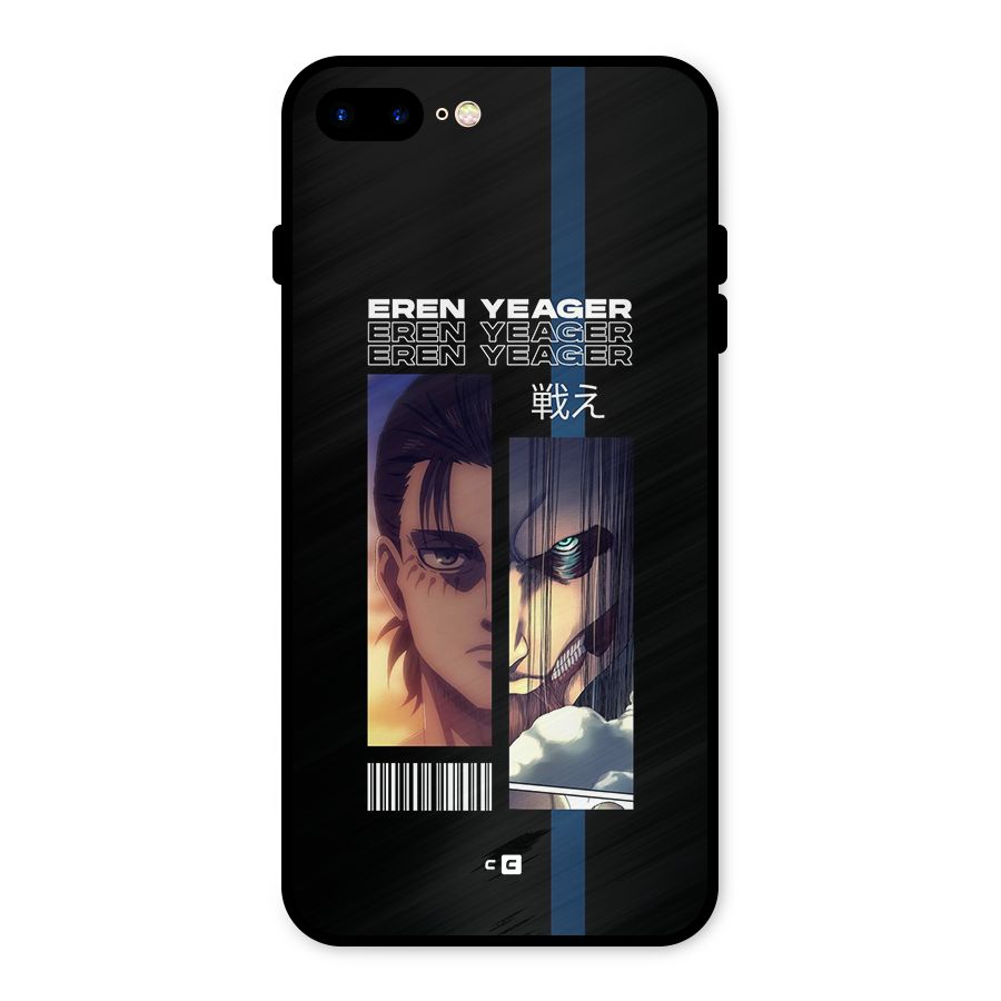 Eren Yeager Angry Metal Back Case for iPhone 8 Plus