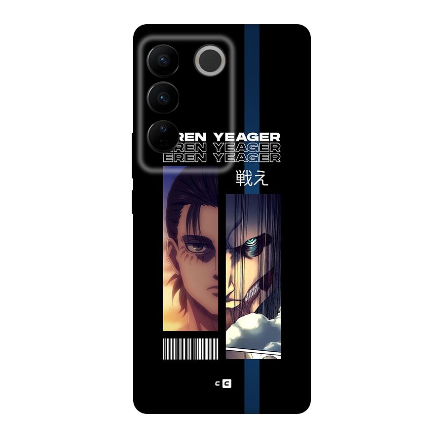 Eren Yeager Angry Original Polycarbonate Back Case for Vivo V27