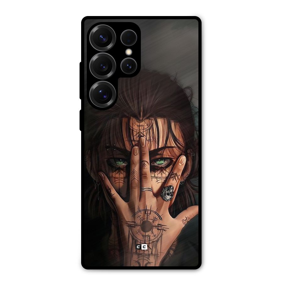 Eren Yeager Illustration Metal Back Case for Galaxy S25 Ultra