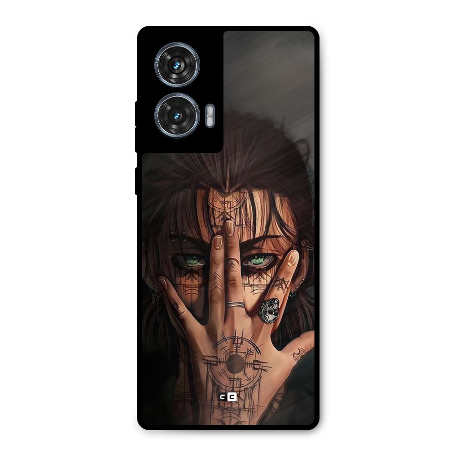 Eren Yeager Illustration Metal Back Case for Motorola Edge 50 Fusion