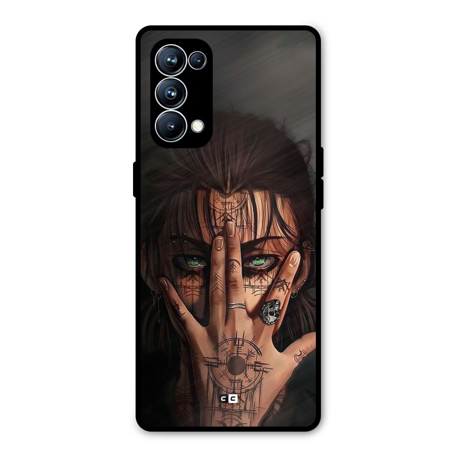 Eren Yeager Illustration Metal Back Case for Oppo Reno5 Pro 5G