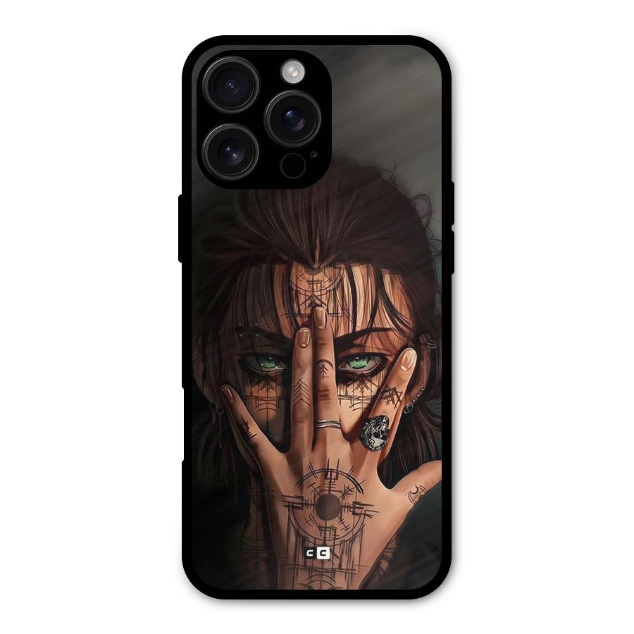 Eren Yeager Illustration Metal Back Case for iPhone 16 Pro Max