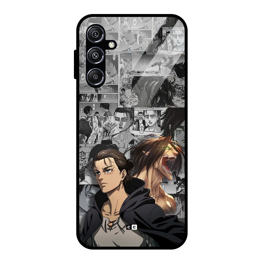 Eren Yeager Manga Glass Back Case for Galaxy M34 5G