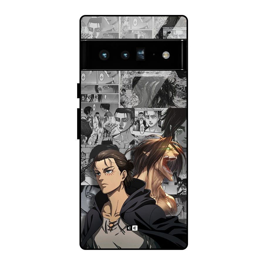 Eren Yeager Manga Glass Back Case for Google Pixel 6 Pro