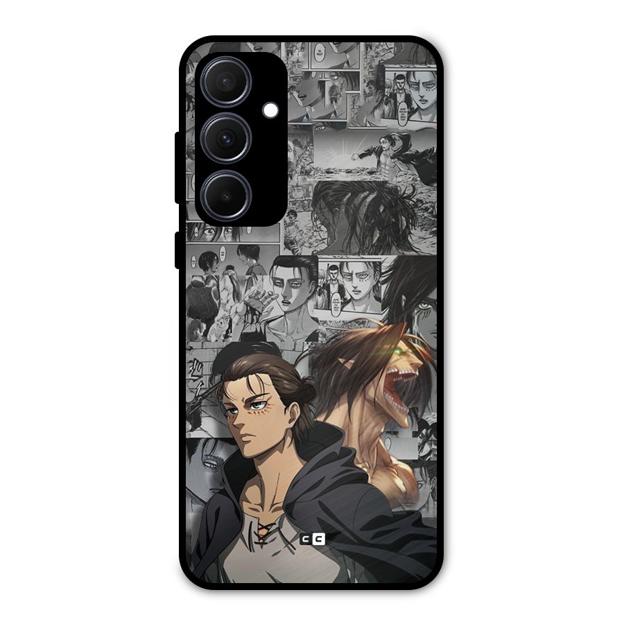 Eren Yeager Manga Metal Back Case for Galaxy A35