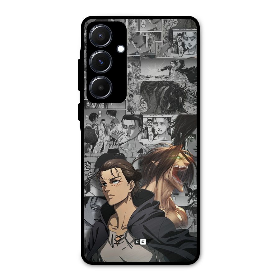 Eren Yeager Manga Metal Back Case for Galaxy A55