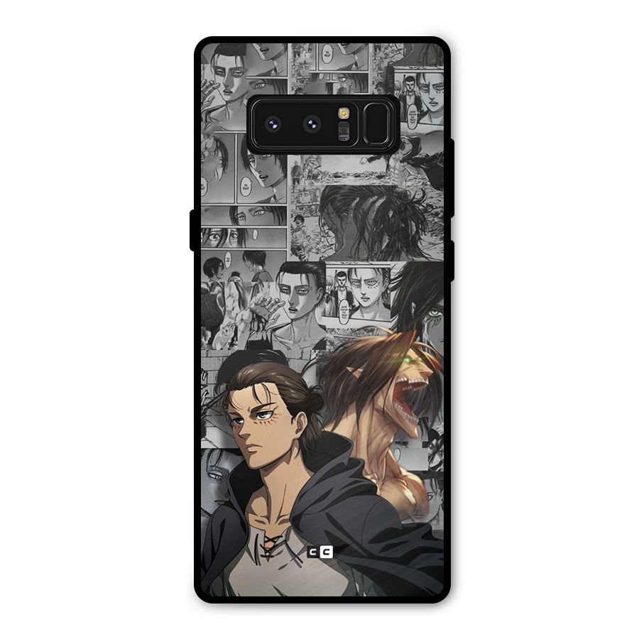 Eren Yeager Manga Metal Back Case for Galaxy Note 8