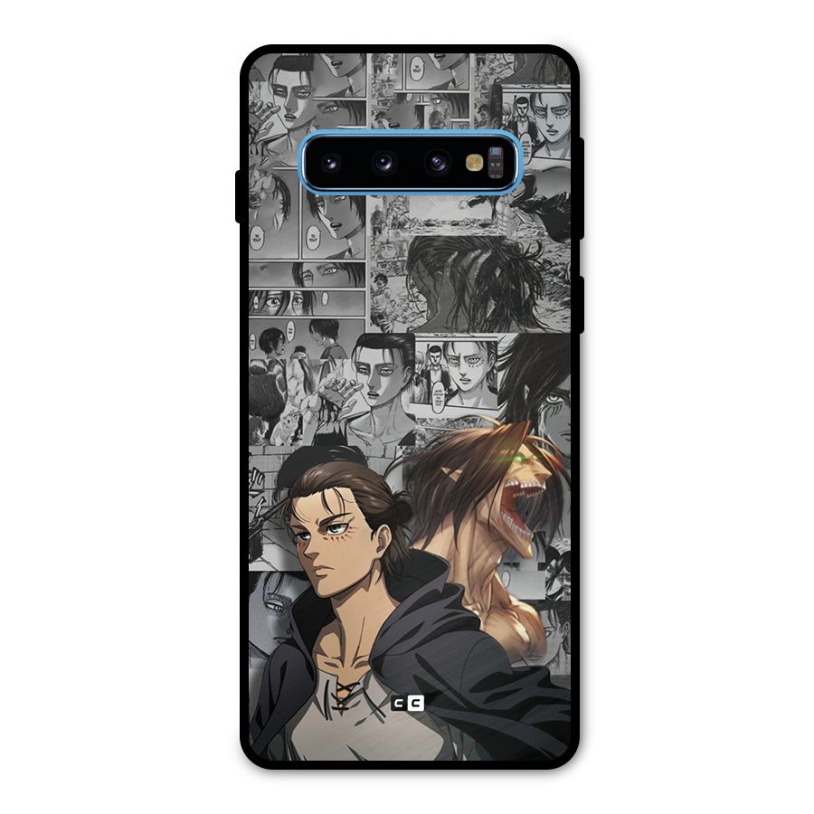 Eren Yeager Manga Metal Back Case for Galaxy S10