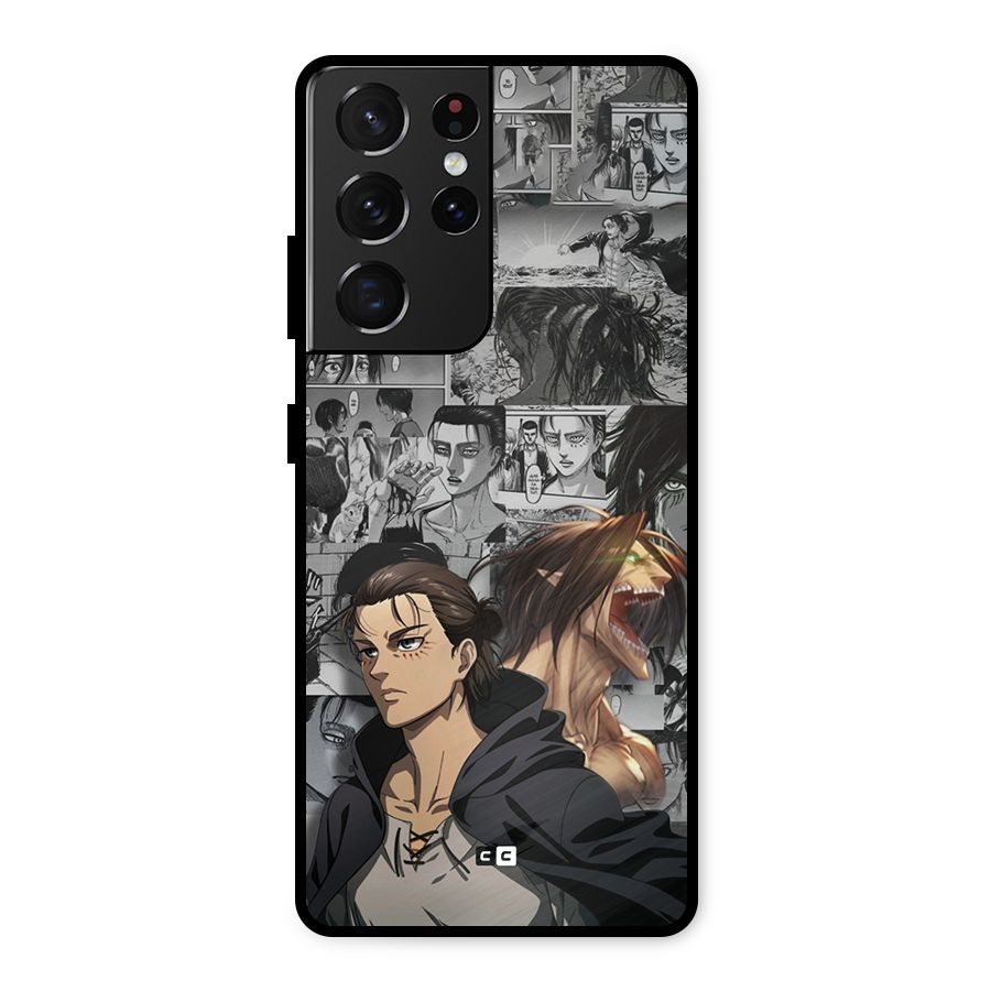 Eren Yeager Manga Metal Back Case for Galaxy S21 Ultra 5G