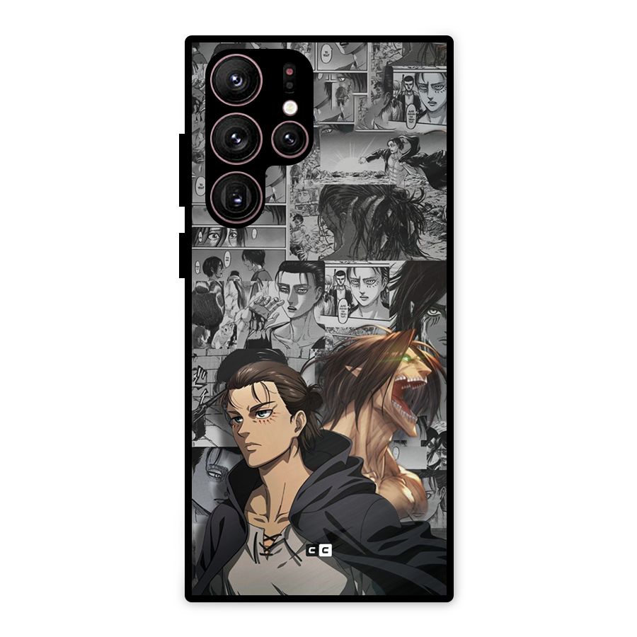Eren Yeager Manga Metal Back Case for Galaxy S22 Ultra 5G
