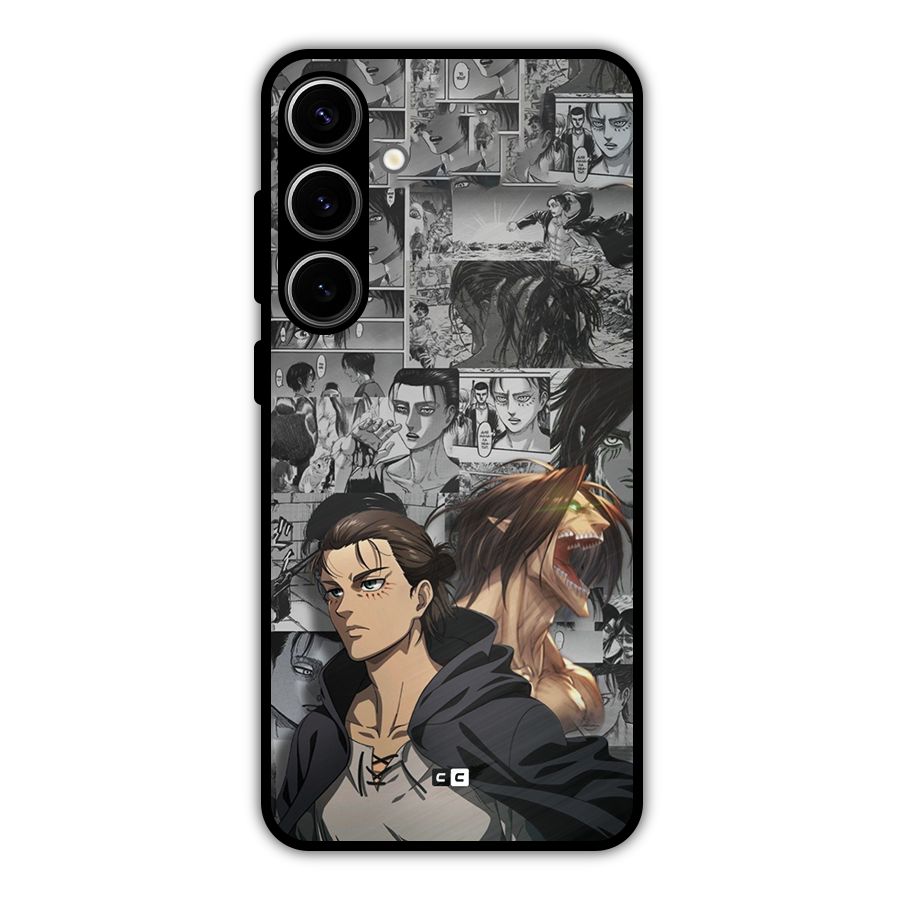 Eren Yeager Manga Metal Back Case for Galaxy S24 Plus