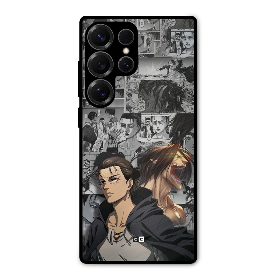 Eren Yeager Manga Metal Back Case for Galaxy S25 Ultra