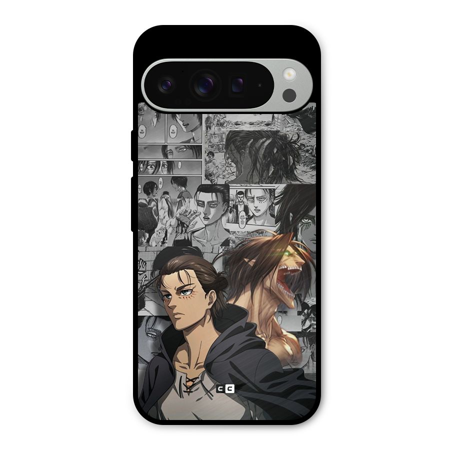 Eren Yeager Manga Metal Back Case for Google Pixel 9 Pro XL