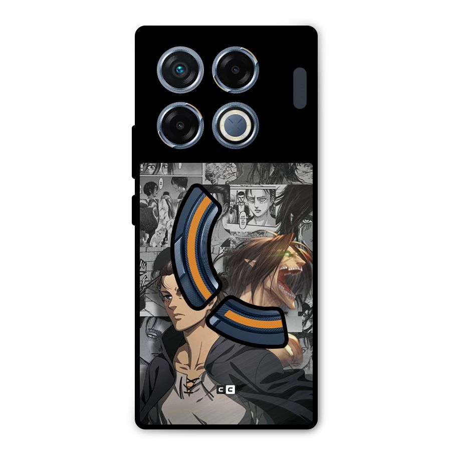 Eren Yeager Manga Metal Back Case for Infinix GT 20 Pro