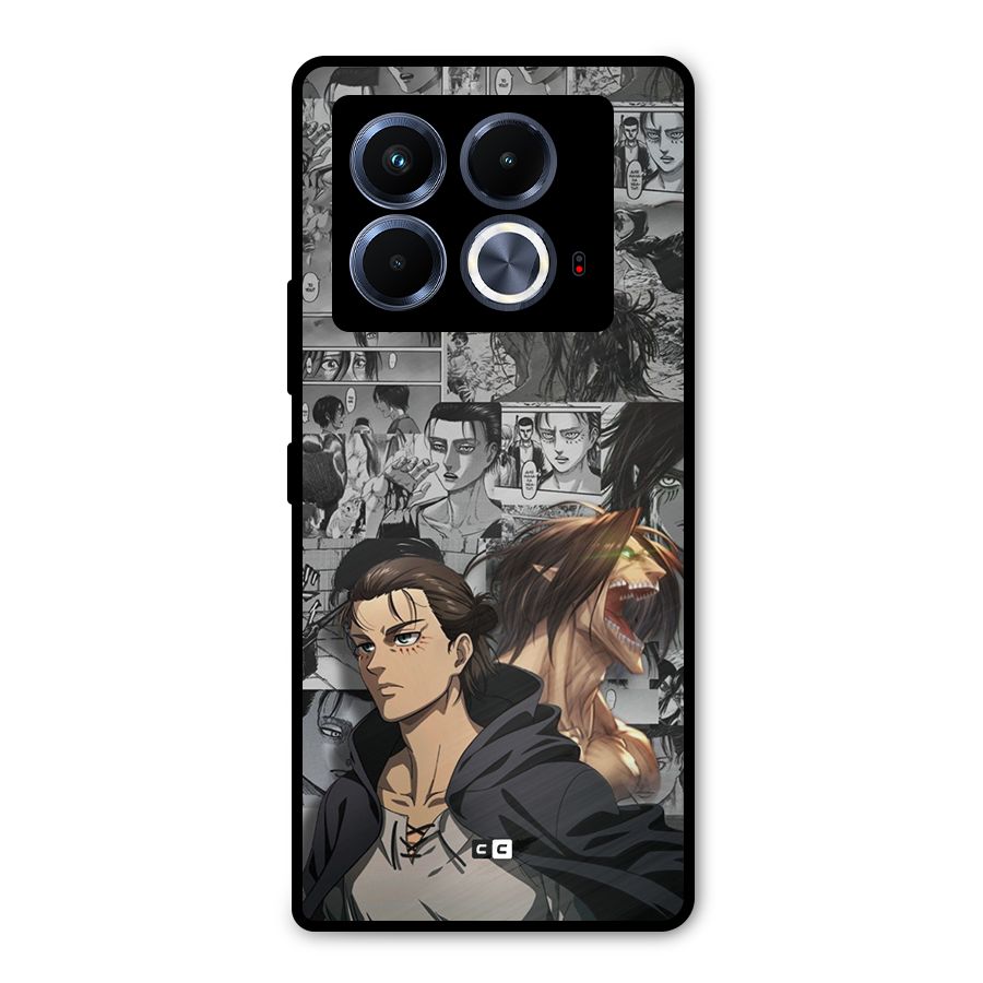 Eren Yeager Manga Metal Back Case for Infinix Note 40 5G