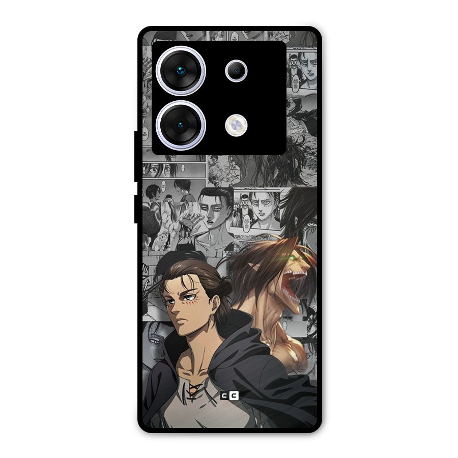 Eren Yeager Manga Metal Back Case for Infinix Zero 30 5G